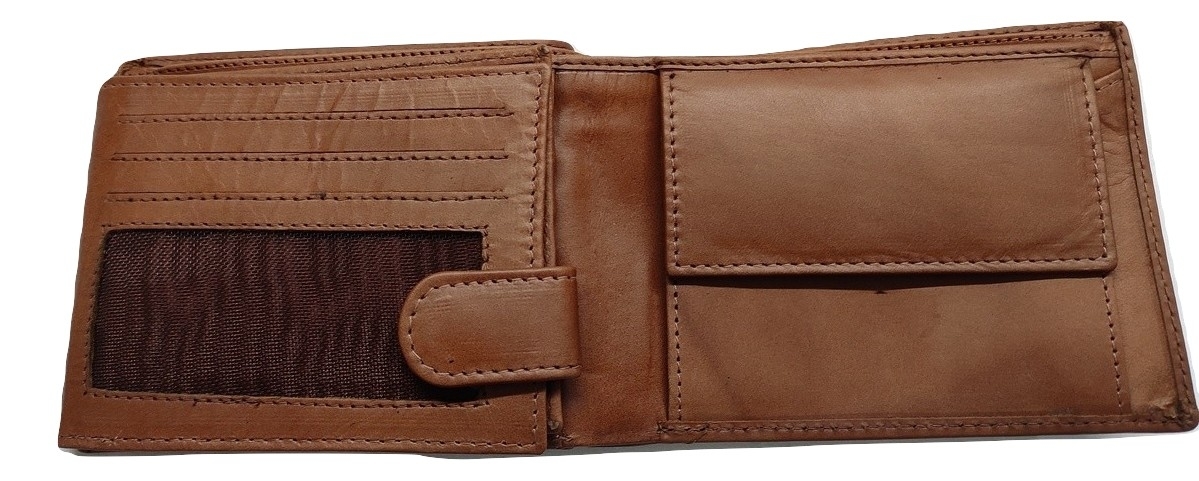 Genuine Leather Men's Wallet - Handcrafted Real Leather, Brown Color With Rfid Blocking | Multi-card Holder, 6 Card Slots, Polyester Lining, Ultra Practical Design