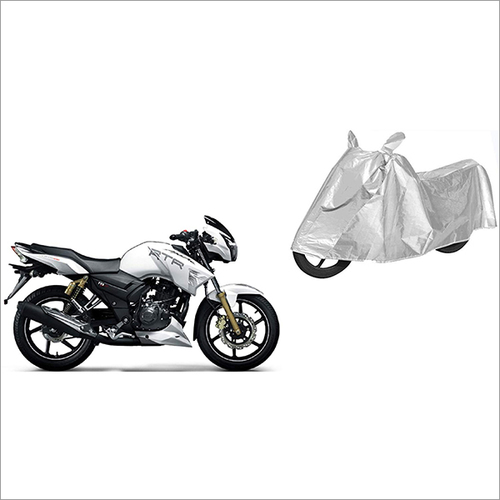 Silver Universal Waterproof Bike Cover - 100% Polyester Material, Two-Wheeler Compatibility | Durable, Weather-Resistant Design