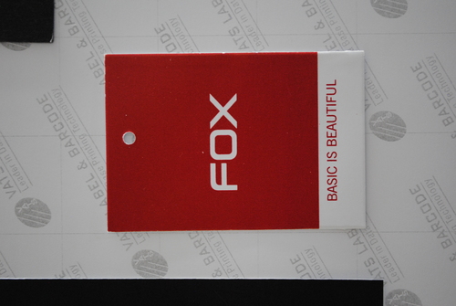 Hang Tag - Cardstock, 2.5 x 3.5 Inches , Matte Finish, Red Color, 1/4 Inch Hole, 14pt Weight
