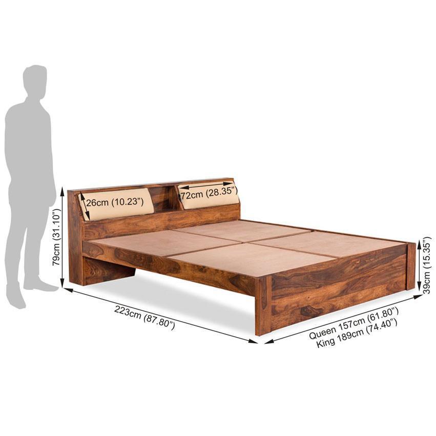 Handmade Double Bed With Slant Storage