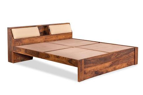 Handmade Double Bed With Slant Storage