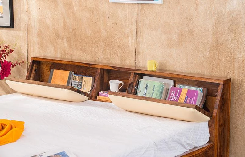 Handmade Double Bed With Slant Storage