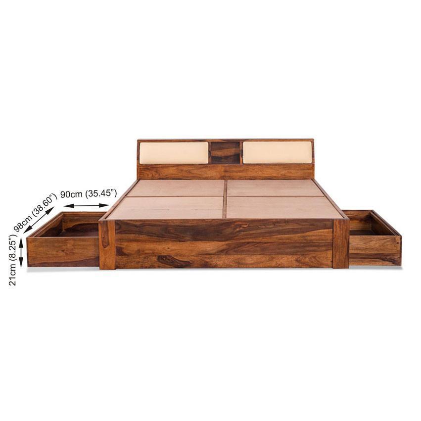 Handmade Double Bed With Slant Storage