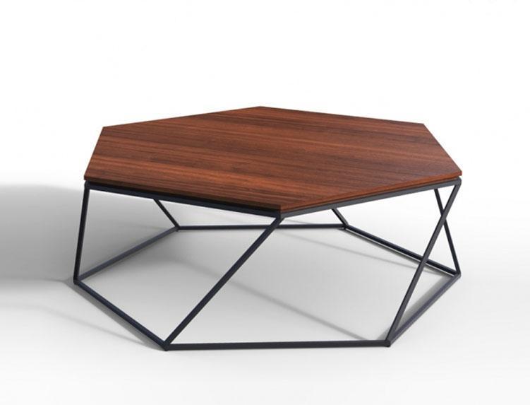 Centre Table With Stool - Solid Wood & Iron Mix, 75x40 + 35x60 Cm, French Design, Classic Appearance - No Assembly Required, Custom Color Options