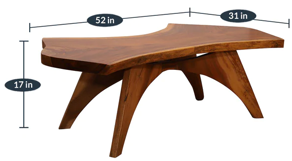 Wooden Center Coffee Table Live Wave No Assembly Required