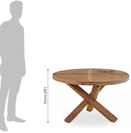 Handmade Round Dining Cross Legs