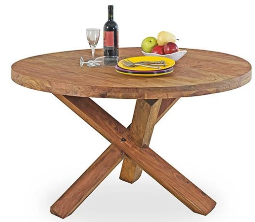 Handmade Round Dining Cross Legs