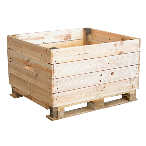 Wooden Pallet Box - Pine Wood, 48" x 40" x 36", Natural Finish | 1,500 lbs Weight Capacity, Solid Wood Build, Standard Pallet Type