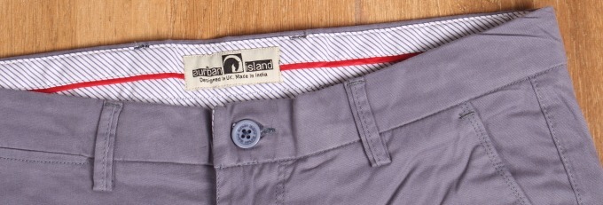 Aurban Island Cotton Lycra Pant - Sizes 30-38, Beige Color | Slim Fit, Zipper Fly, Four Pockets