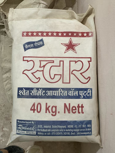 White Cement Based Wall Putty - 40 Kg Bag | Ideal for Interior & Exterior Walls, Durable and Long-lasting