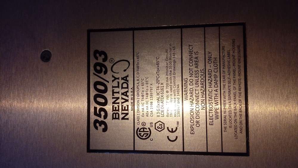 Bently Nevda Hmi 3500/93