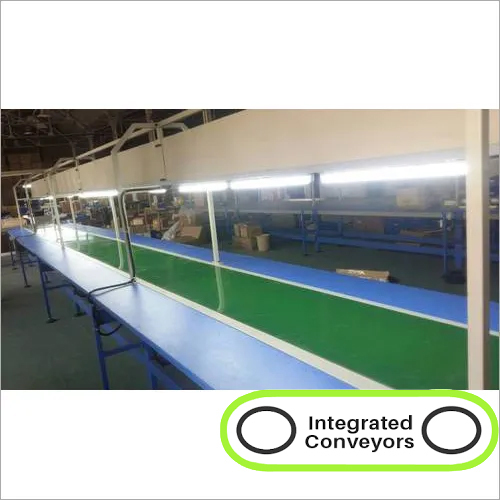 Belt Conveyor - Steel, Flat Belt Design | Green, Heat Resistant Material