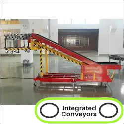 Red Industrial Truck Loading Conveyor