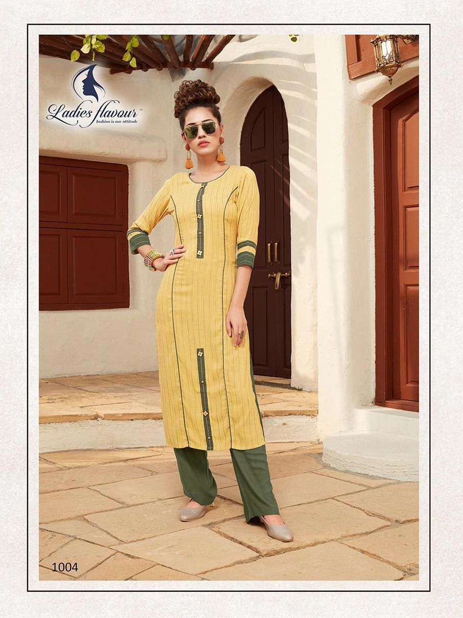 Rayon Kurti With Pant Size: Extra Large