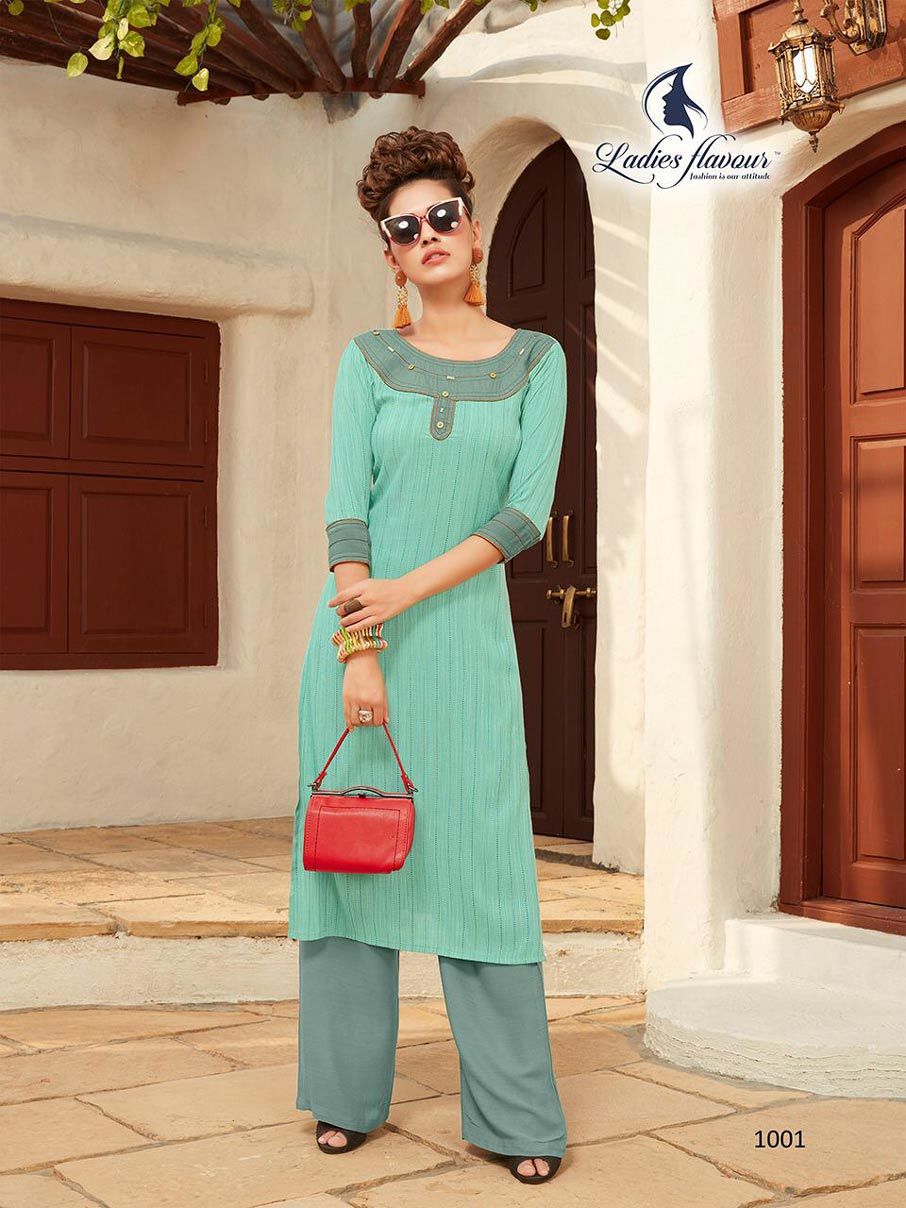 Rayon Kurti With Pant Size: Extra Large