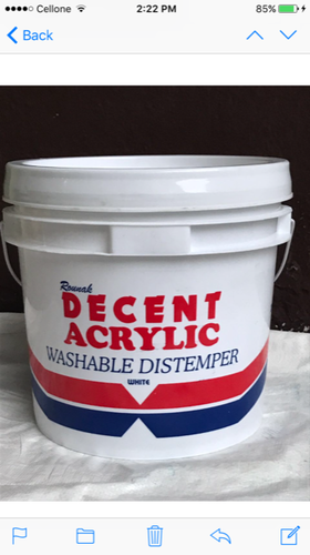 Acrylic Washable Distemper - Acrylic White Matte Finish | 10-12 sq m Coverage, Quick Drying (2-4 Hours), Suitable for Brush/Roller Application