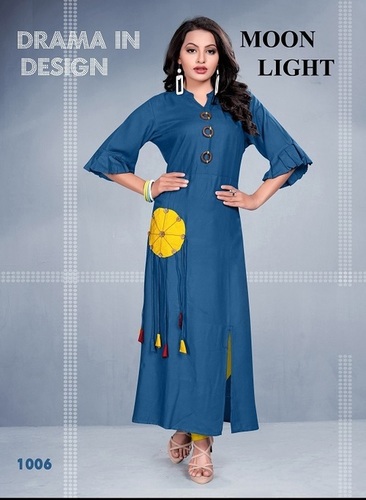 6 Colors Available Designer Kurti For Moonlight