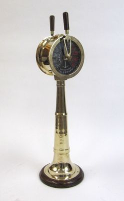 Antique Navigation Engine Telegraph - Brass And Wood, Gold Finish | Lever Operation, Ship Speed And Direction Transfer, Nautical Decor