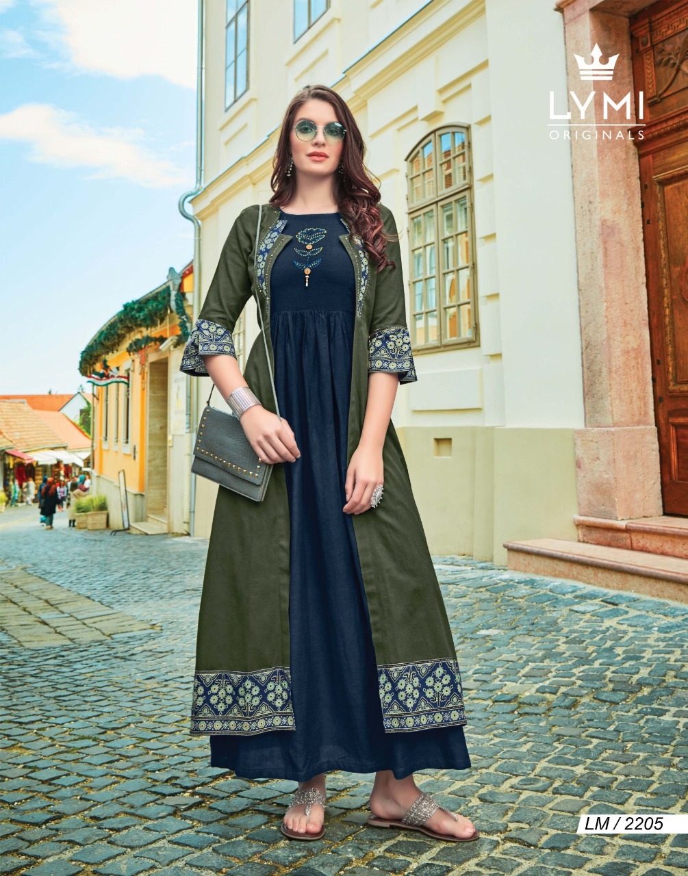 Dry Cleaning Hand Work Rayon Long Kuries With Ruby Silk Shrug