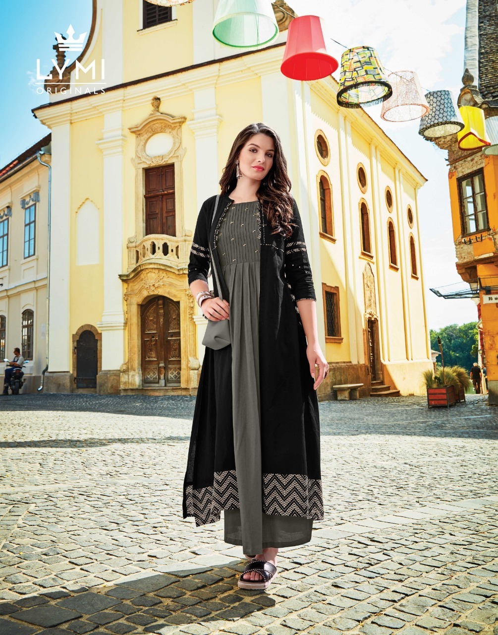 Dry Cleaning Hand Work Rayon Long Kuries With Ruby Silk Shrug