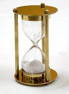Brass Sand Timer Burgandy Sand