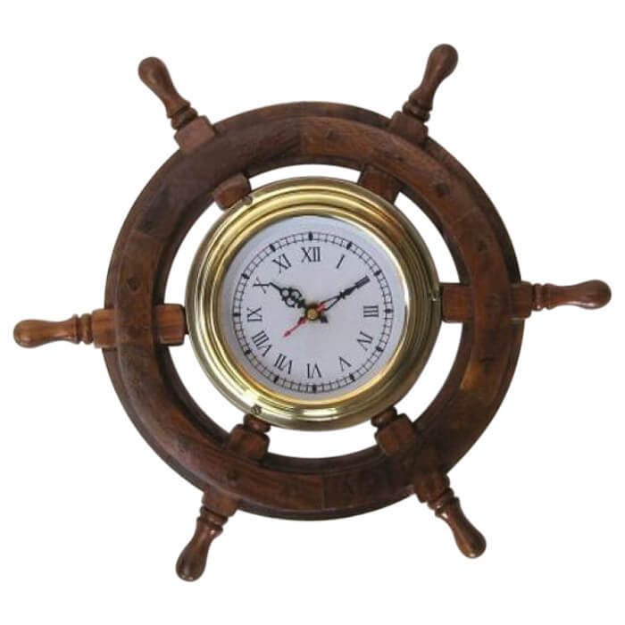 Clock Ship Wheel 24 Inch