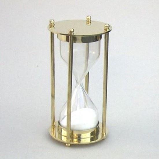 Brass Sand Timer 5 Min. White Sand