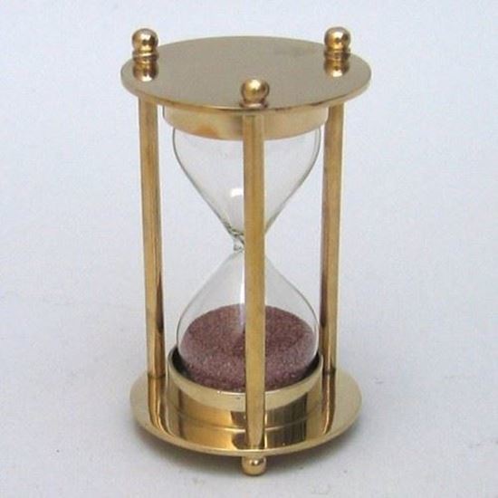 Brass Sand Timer 5 Min. White Sand