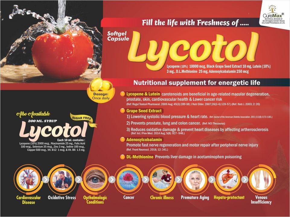 Antioxidant Capsule (Lycopene,black Grape Seed Extract,d.l.methionine,adenosylcobalamin,lutein) Health Supplements