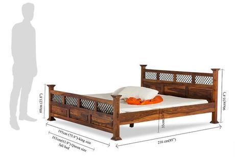 Handmade Solid Wooden Bed With Jali