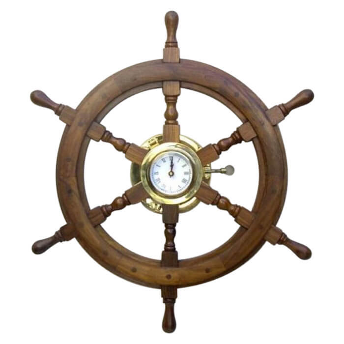 Nautical Clock Ship Wheel