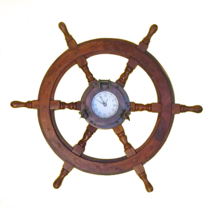 Nautical Clock Ship Wheel