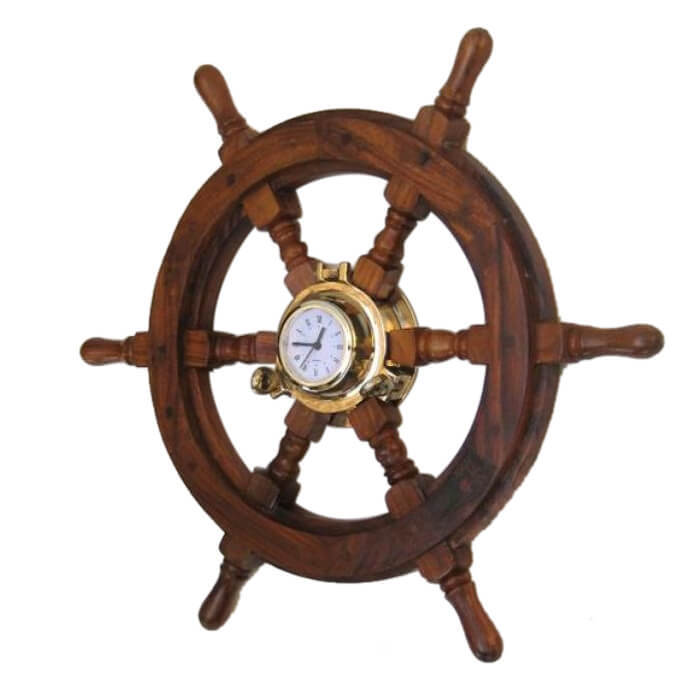 Nautical Clock Ship Wheel