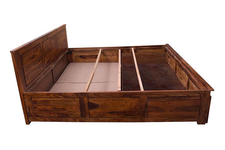 Handmade Solid Wood Bed With Front Open Storage