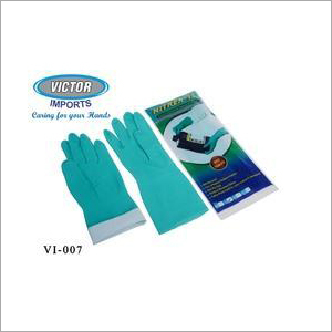 Nitrile Coated Glove - Elbow Length, Full Dipped, Large Size, Green Color | Heavy Quality, Full Fingered, Disposable, Industrial & Medical Grade