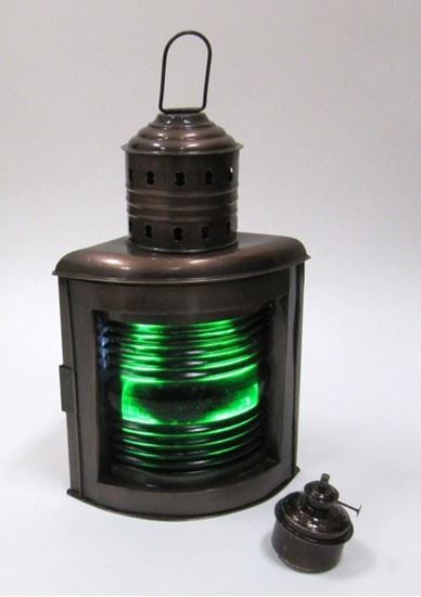 Large Ship Light Green Starboard Oil Lamp
