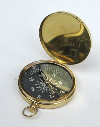 Gold Plated Pocket Compass - Solid Brass, Round, Golden, Handcrafted | Lightweight, Portable, Nautical Outdoor Tool