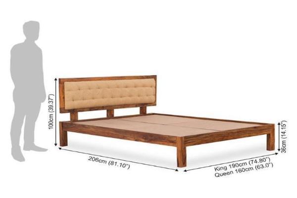 Solid Wooden Bed Glorian - 206x190x100 Cm, King Size Triple Storage Solution | Classic Rosewood, American & Indian Style Indoor Furniture