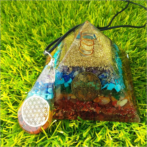 Orgone 7 Chakra Pyramid - Resin, 70mm, Red | Solid Structure, Polished Finish, Ideal For Home Decoration And Vastu