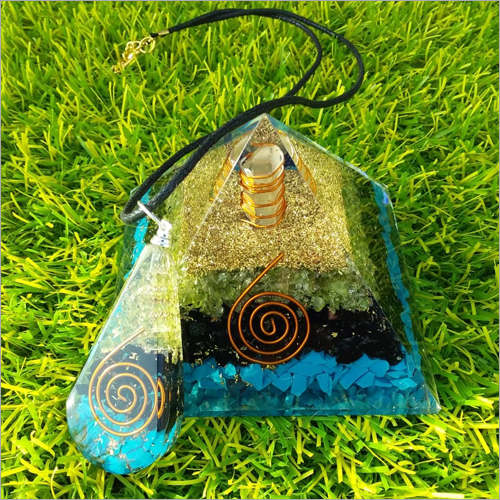 Orgone Peridot Black Tourmaline Pyramid - Oregon Material, Solid Structure, Polished Finish | Various Sizes for Home Decoration and Vastu