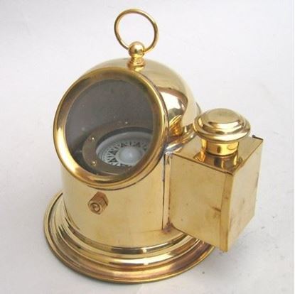 Brass Helmet Gimbal Compass No Oil Lamp