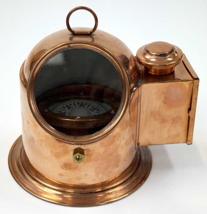 Brass Helmet Gimbal Compass No Oil Lamp