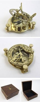 Solid Brass Folding Sun Dial Compass
