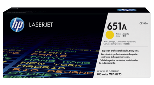 HP LaserJet Toner Cartridge - Compatible with LaserJet Enterprise 700 Color MFP M775 Series, Yellow, Original 651A