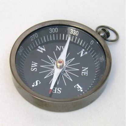 Solid Brass Drum Compass With Antique Finish
