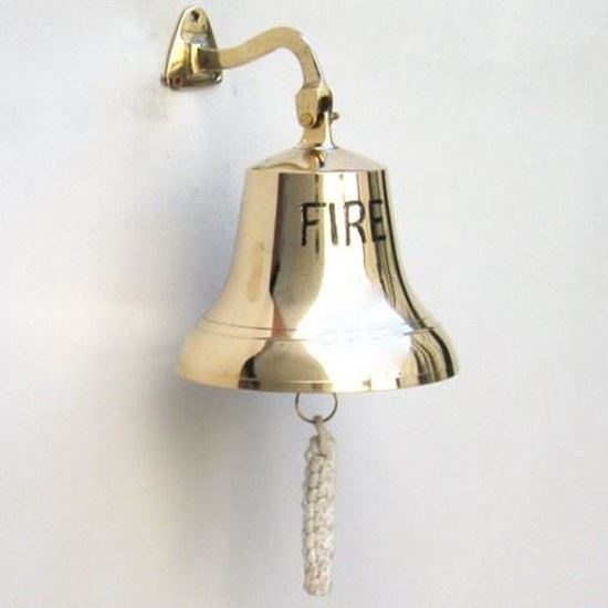 Solid Brass Bracket Ship Bell - 4 Inch, Golden Brass Finish | Classical Hanging Decorative Outdoor Bell