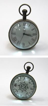 Solid Brass Folding Compass Clock