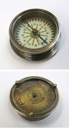 Zodiac Compass I - Small Round Multi Color, Hand Built | Classical Modern Nautical Outdoor Compass