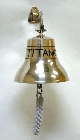 Solid Brass Bracket Bell Raised Letters "Titanic