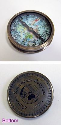 Zodiac Compass - Artisan Crafted, Small Round Shape , Multi-color Nautical Design For Outdoor Adventures